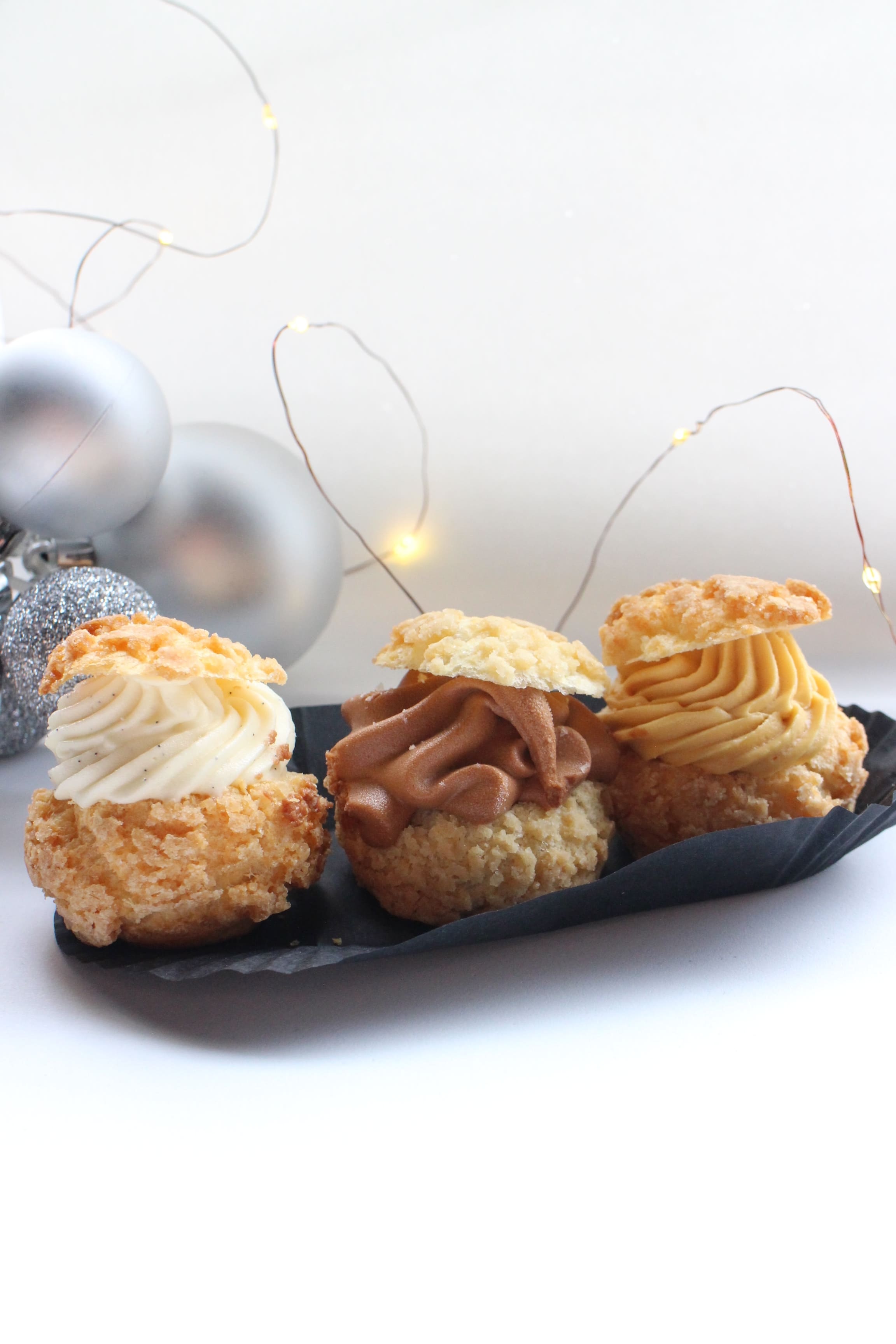 Profiteroles vanille chocolat caramel beurre salé